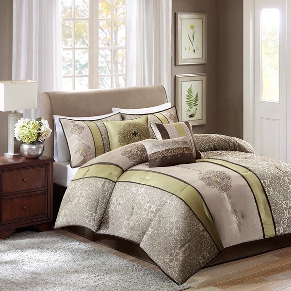 Donovan 7 Piece Jacquard Comforter Set By Madison Park - Designer Living