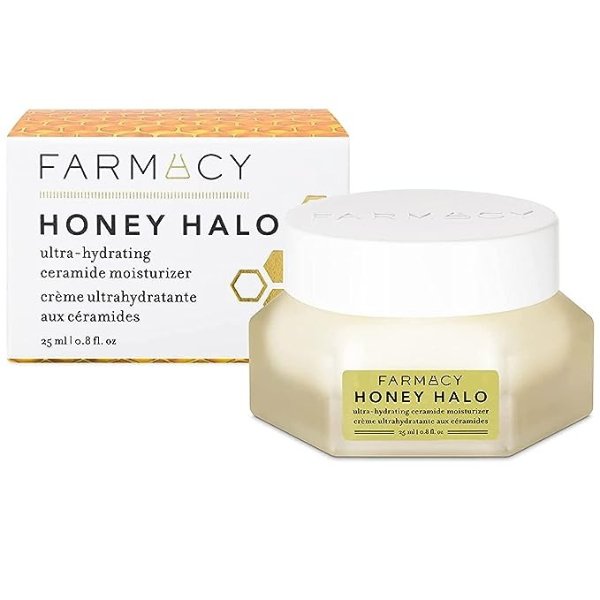 Honey Halo Ceramide Face Moisturizer Cream - Hydrating Facial Lotion for Dry Skin (0.8 Ounce)