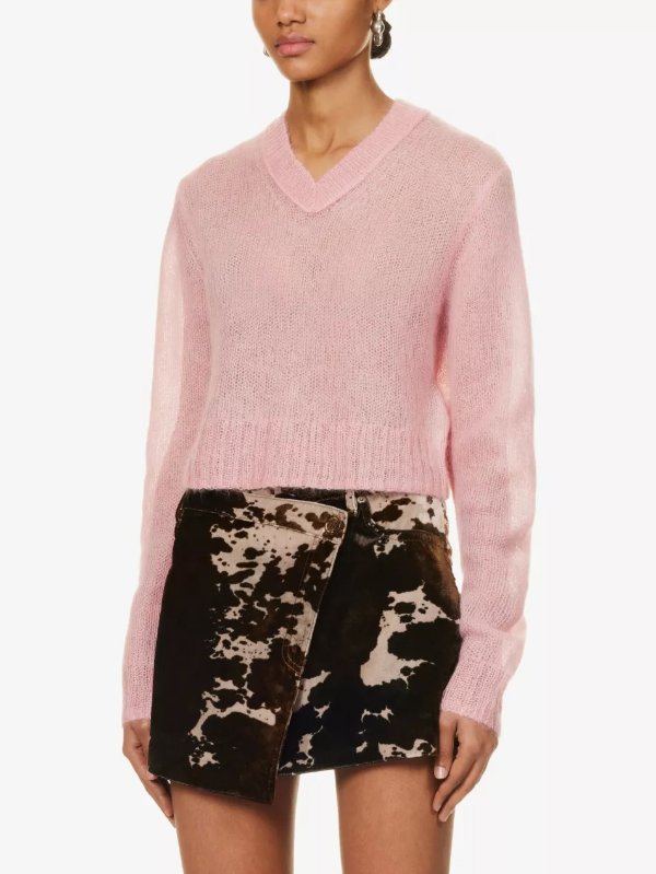 Kosma semi-sheer mohair wool-blend knitted jumper