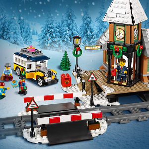 LEGO官网 年度冬季新品上市 冬日火车站10259，可连接去年火车套装10254