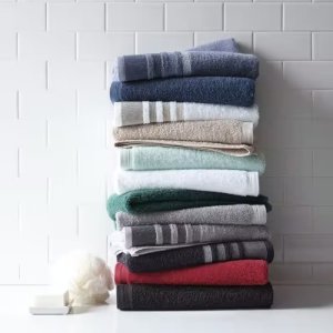 Home Expressions Solid and Stripe Bath Towel