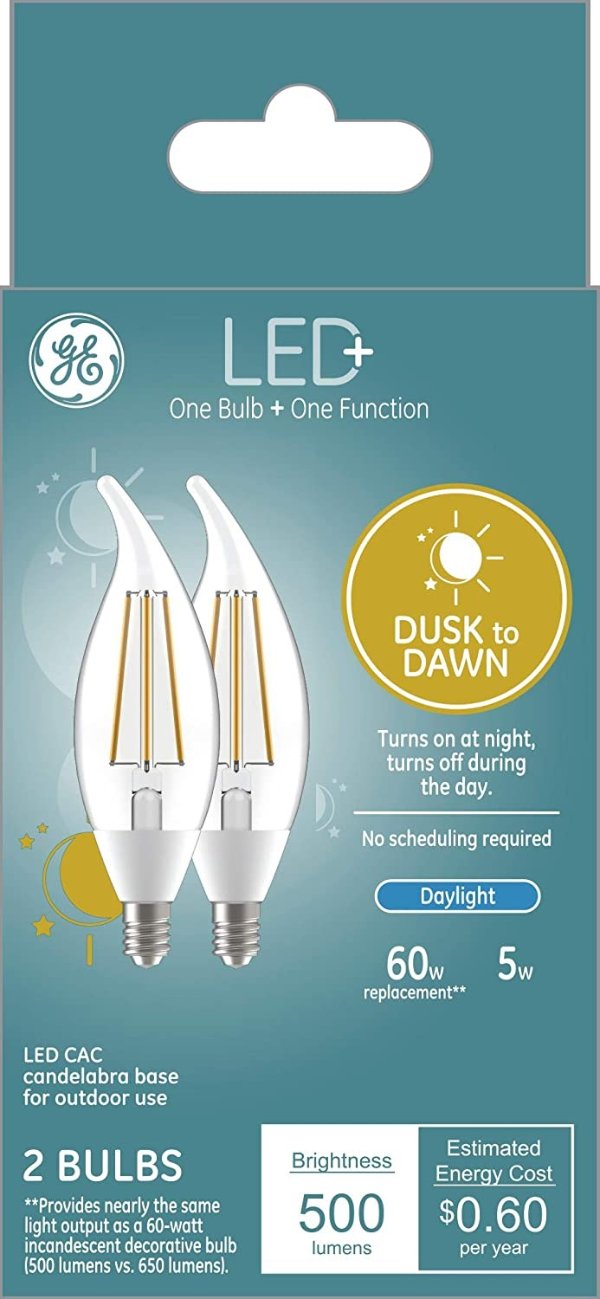 LED+ Dusk to Dawn 60W 智能灯泡 2个