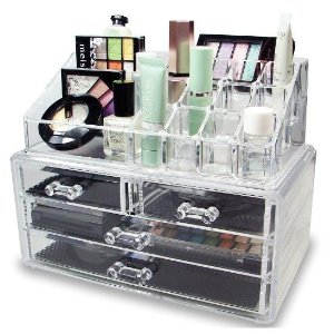 NILECORP Acrylic Jewelry & Cosmetic Storage Display Boxes Two Pieces Set