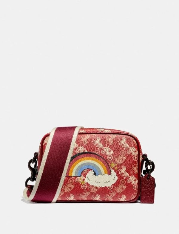 Camera Bag 16 With Horse and Carriage Print and Rainbow