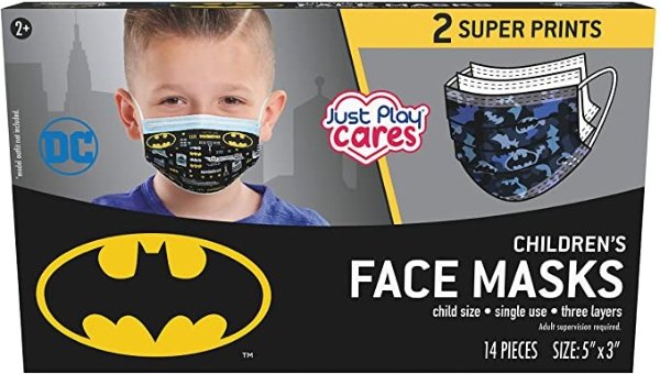Children’s Single Use Face Mask, Batman, 14 Count, Small, Ages 2 - 7