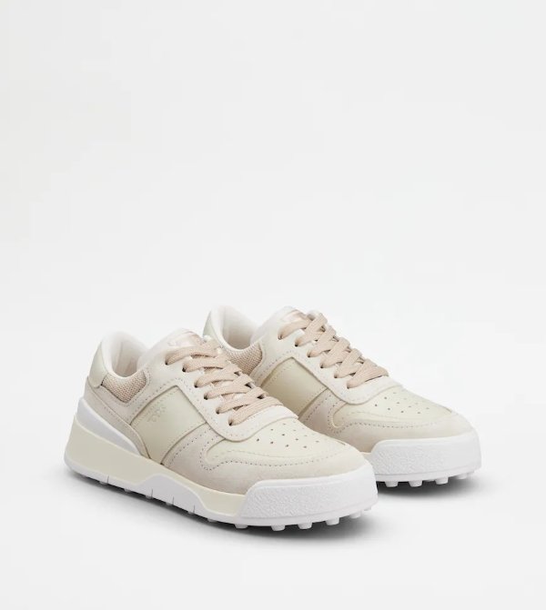 Sneakers in Suede and Smooth Leather