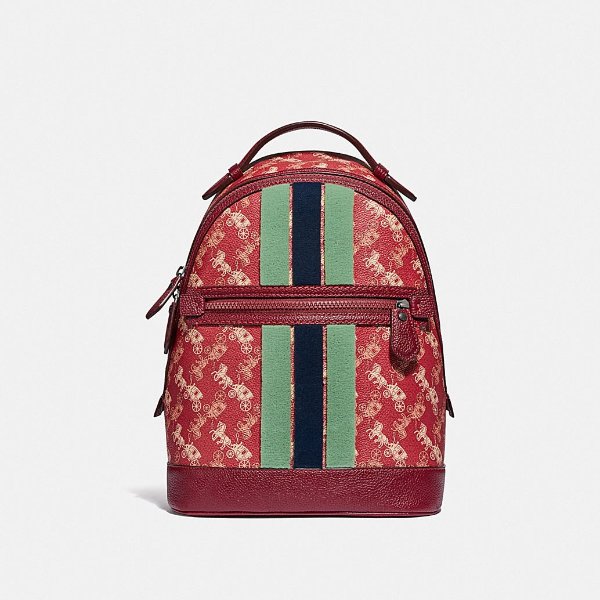 Barrow Backpack With Horse and Carriage Print and Varsity Stripe