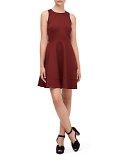 ponte fit and flare dress