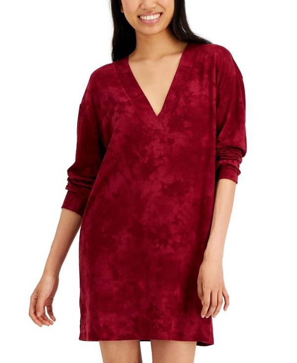 Women's Printed Long-Sleeve Sleep Shirt, Created for Macy's