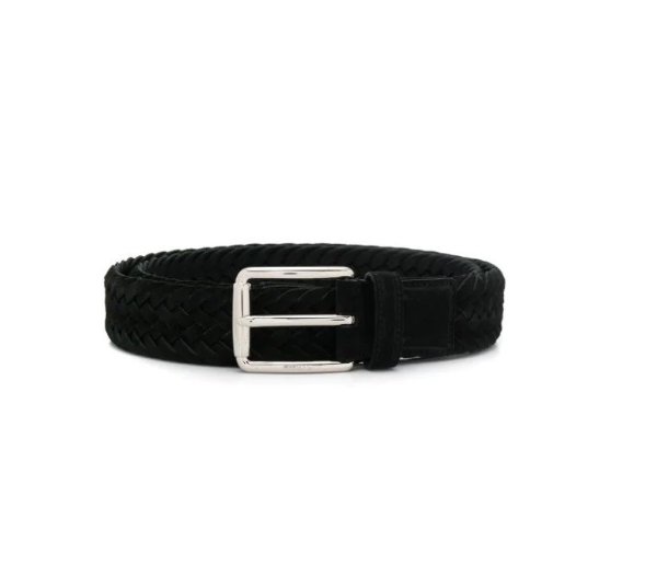 Braided Black Suede Belt, Brand Size 90 CM