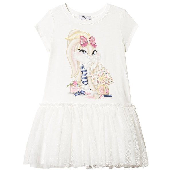 White Lola Bunny Jersey and Tulle Dress | AlexandAlexa