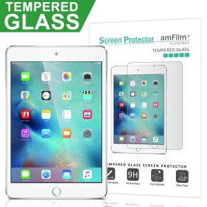 amFilm iPad Mini 4 Tempered Glass Screen Protector 0.33mm 2.5D Rounded Edge for Apple iPad Mini 4