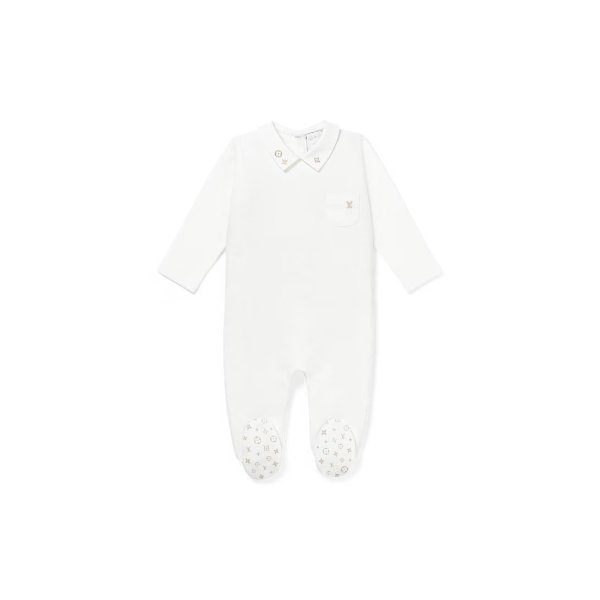 Pyjama 婴儿纯棉刺绣包脚连体服