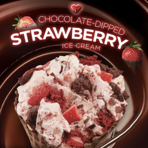 Cold Stone Creamery Chocolate-Dipped Strawberry Ice-cream and Cake