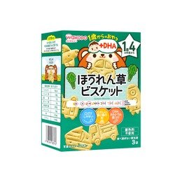 日本和光堂 宝宝DHA磨牙饼干 菠菜米饼 汽车形状 