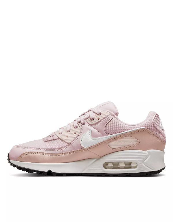 Air Max 90 sneakers in barely rose, summit white and pink oxford