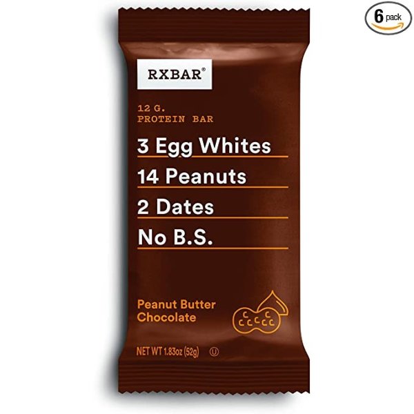 Whole Food Protein Bar, Peanut Butter Chocolate (6 Boxes, 24 Bars)