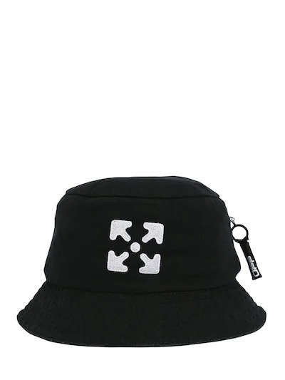 LOGO EMBROIDERY COTTON CANVAS BUCKET HAT