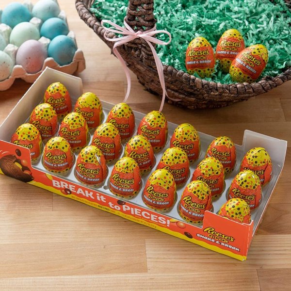 PIECES Shake and Break Milk Chocolate Eggs Candy, Easter, 1.2 oz Packs