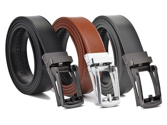 Leather Ratchet Belt - 3 Pack