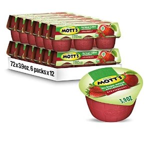 Mott's 无糖草莓苹果泥3.9oz 72个