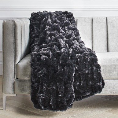 Oslo 编织毛毯 黑色