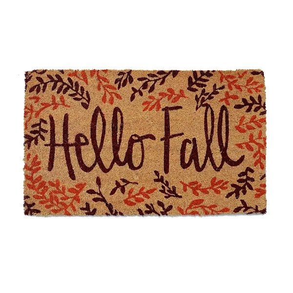 Hello Fall 18'' x 30'' Coir Doormat
