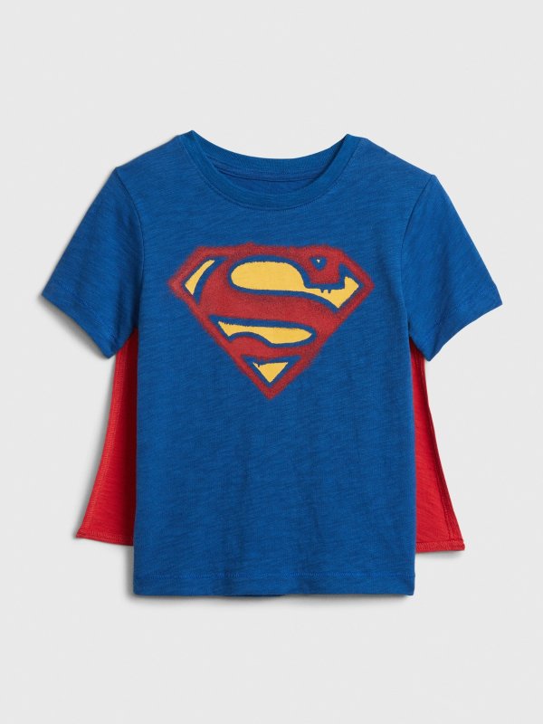 小童超人T恤，带斗篷