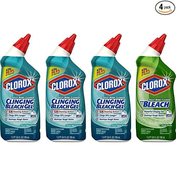 Clorox Toilet Bowl Cleaner with Bleach Variety Pack - 24 Ounces, 4 Pack