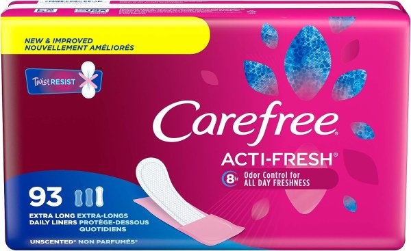 Acti-Fresh Thin Panty Liners, Extra Long, 93 Count (Pack of 1)