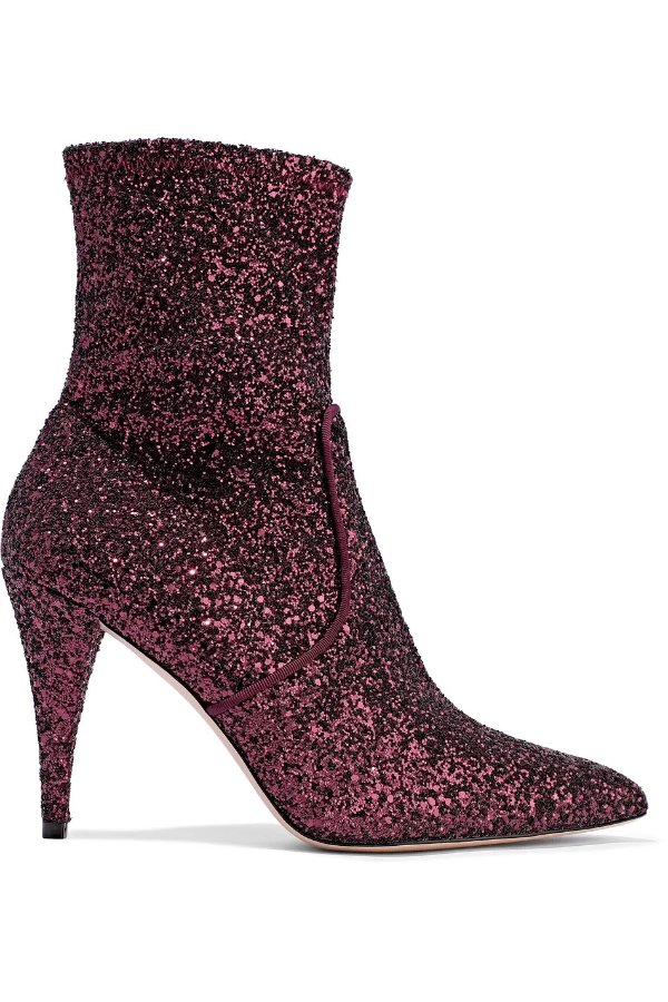 Hedde glittered knitted ankle boots