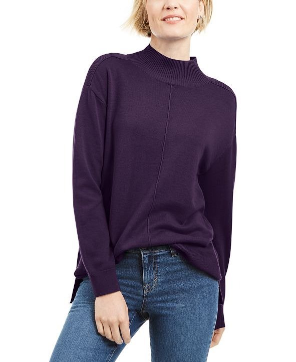 Solid Seam Front Mockneck Top, Created for Macy's