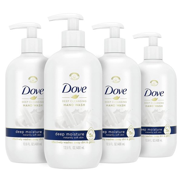 Deep Moisture Hand Wash For Clean and Softer Hands Cleanser That Washes Away Dirt 13.5 oz 4 Count