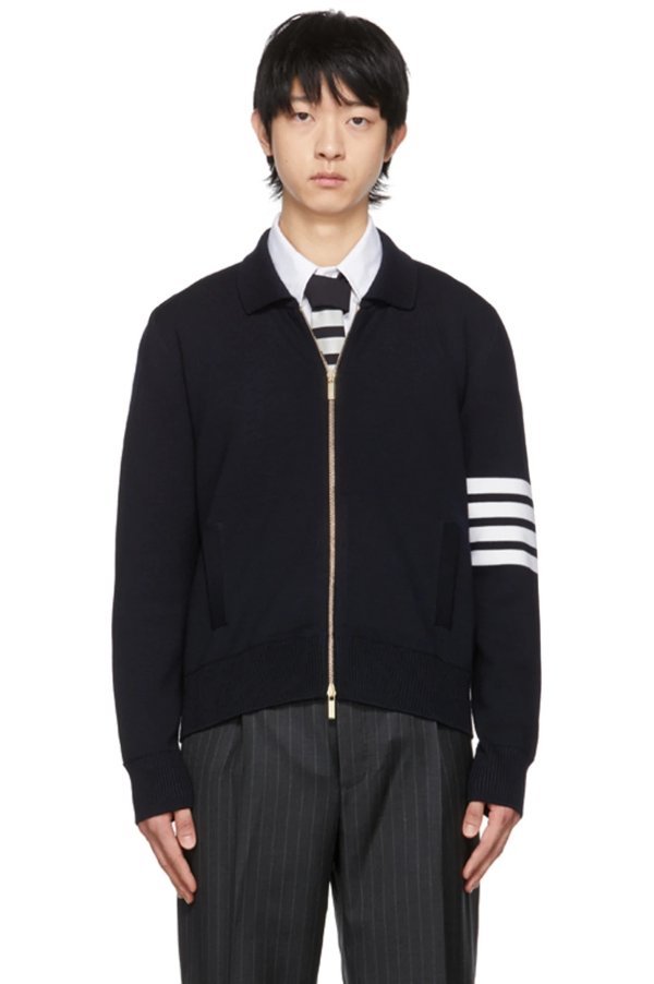 Navy Merino Wool Jacket