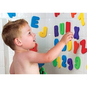 Munchkin 戏水洗澡字母数字贴益智玩具36片