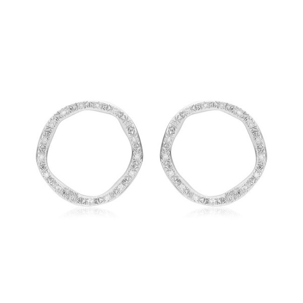 Riva Large Circle Stud Diamond Earrings | Monica Vinader
