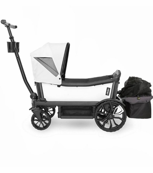 Cruiser Stroller / Wagon with Retractable Canopy + Basket - Savanna White