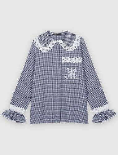 Gingham and lace shirt