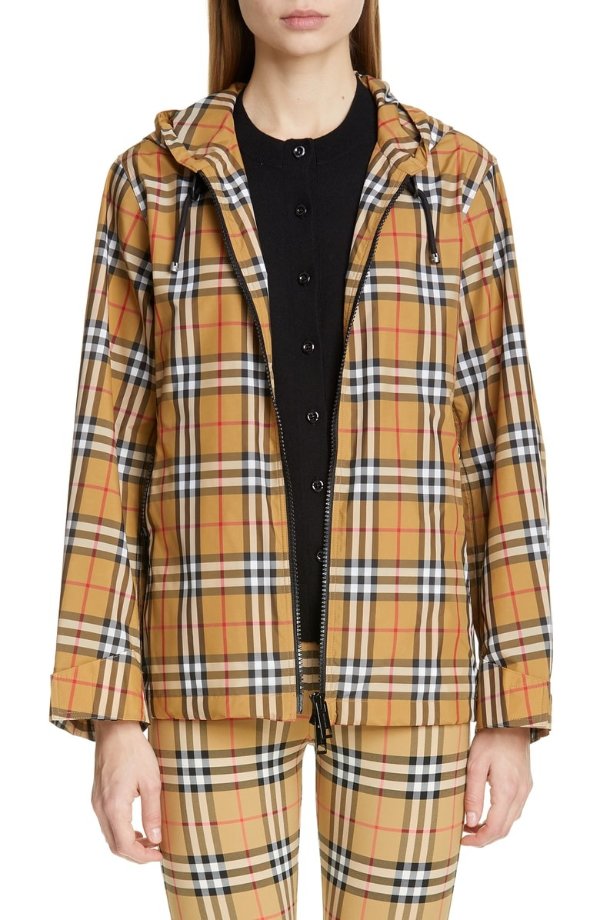 Winchester Vintage Check Hooded Rain Jacket