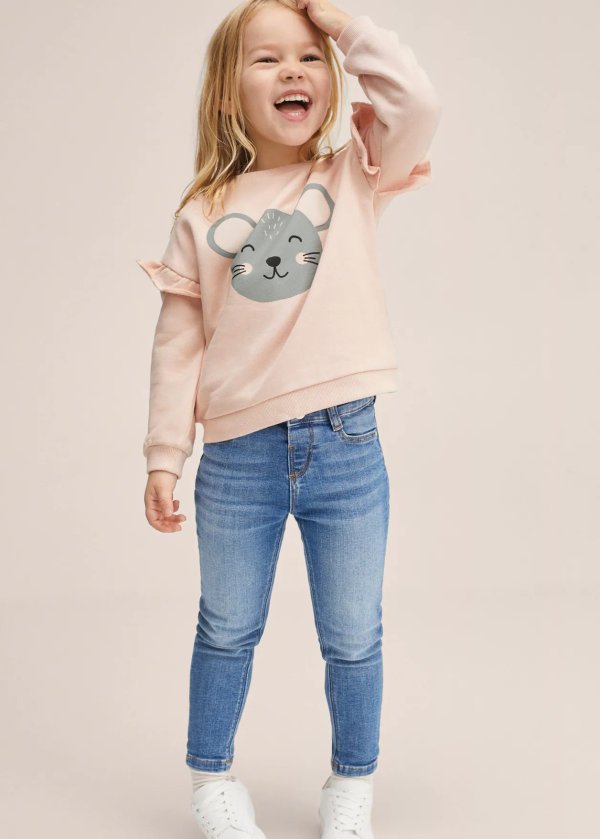 Printed picture sweatshirt - Girls | Mango Kids USA
