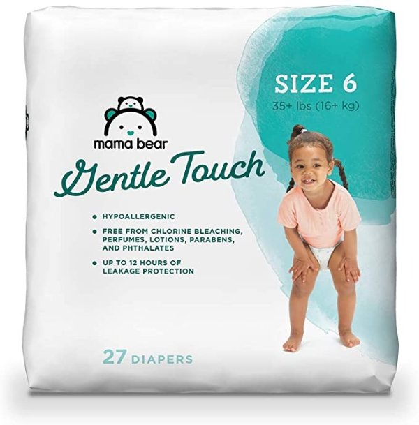 Gentle Touch Diapers, Hypoallergenic, Size 6, 27 Count
