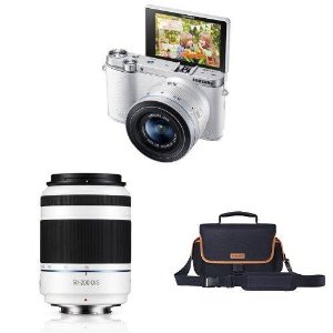 Samsung NX3000 Mirrorless Digital Camera with 20-50mm Compact Zoom and Flash + NX 50-200mm f/4.0-5.6 OIS Zoom Camera Lens + NX Camera Bag