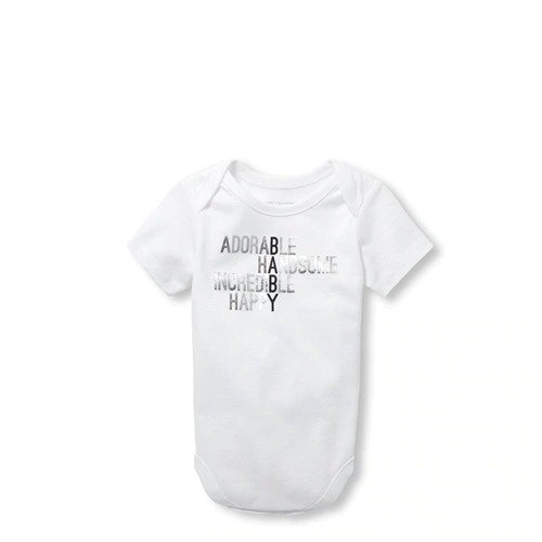Baby Boys Matching Family Short Sleeve Foil Baby Definition Graphic Bodysuit