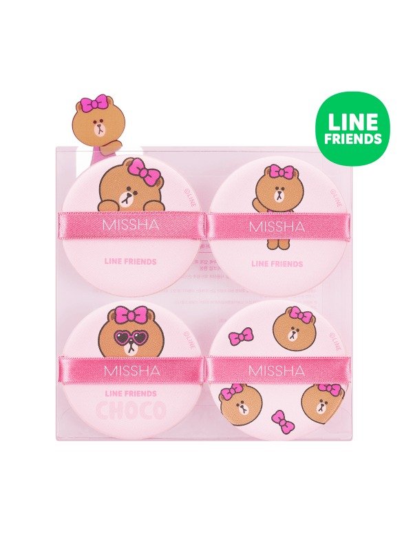 Tension Pact Puff Fitting 4P (LINE FRIENDS Edition) - Pink