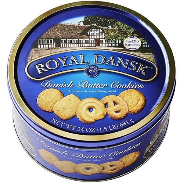 Danish Cookies Tin, butter, 24 Ounce