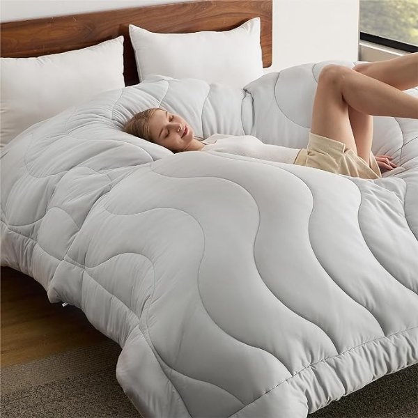 Bedsure Grey Comforter Duvet Insert Queen Size