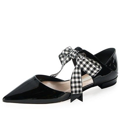 Patent Leather Ankle-Tie d'Orsay Flat
