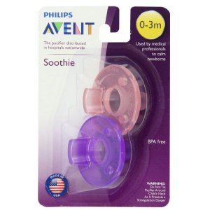 Philips Avent Soothie Pacifier, Pink/Purple, 0-3 Months, 2 Count