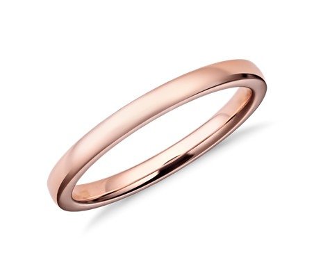 Low Dome Comfort Fit Wedding Ring in 14k Rose Gold (2mm) | Blue Nile