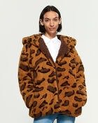Leopard Teddy Faux Fur Hooded Jacket
